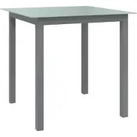 Syfax Gartentisch Hellgrau 80x80x74 cm Aluminium und Glas