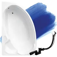 Badland Eckbadewanne Badewanne Finezja LINKS 170x110 mit Ablaufgarnitur und Füßen GRATIS ohne Verkleidung