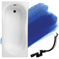 Badland Badewanne Rechteck Gracja 170x70 mit Ablaufgarnitur und Füßen GRATIS ohne Verkleidung
