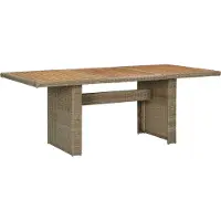 Syfax Garten-Esstisch Braun 200x100x74 cm Poly Rattan
