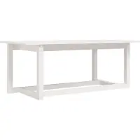 Syfax Couchtisch Weiß 110x55x45 cm Massivholz Kiefer