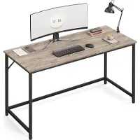 Vasagle Schreibtisch Computerschreibtisch Schreibtisch für Arbeitszimmer Schlafzimmer 60 x 140 x 76 cm Industriedesign Metallgestell Grau-Schwarz