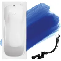 Badland Badewanne Rechteck Majka 170x70 mit Ablaufgarnitur und Füßen GRATIS ohne Verkleidung