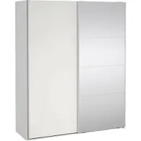 Dmora Kleiderschrank 2 Türen Adeline, Schlafzimmermöbel, Schrank, Garderobe, 179x65 h220 cm, Weiß