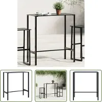 The Living Store Bartisch Schwarz 100x50x110 cm Pulverbeschichteter Stahl