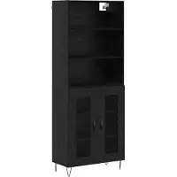 Syfax Highboard 2 stk. Schwarz Eichen-Optik 69,5 x 34 x 180 cm