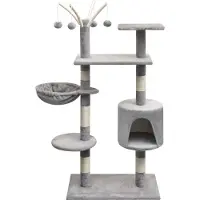 The Living Store Katzen-Kratzbaum 125 cm Grau