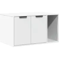 Syfax Katzenklo Weiß 80x50x45 cm Holzwerkstoff