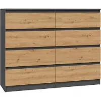3Xeliving Kommode, Dunkelgrau, 120 x 97 x 40 cm