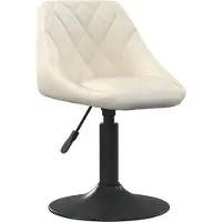 Syfax Barhocker Creme Samt Stahl 46 x 44 x (62,5-77,5) cm drehbar höhenverstellbar