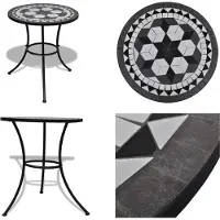vidaXL Bistrotisch Schwarz und Weiß 60 cm Mosaik - Tisch - Tische - Gartentisch - Gartentische