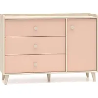 Furnlux Classic FURNLUX Anrichte Mevel Rosa Und Beige 120cm / Hauptfarbe: Rosa / Abmessungen: 120 x 85 x 40 cm