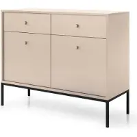 Furnlux Classic FURNLUX Sideboard Mono Beige Und Black 104cm / Hauptfarbe: Beige / Abmessungen: 104 x 39 x 83 cm