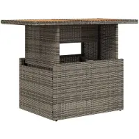 Syfax Gartentisch Grau 100x55x73 cm Poly Rattan und Akazienholz