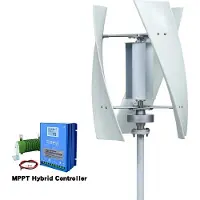 StarTech.com Vertikale Windturbine 3000W - Windgenerator SX3-3000 - 48V Hybrid-Controller - 3 Flügel - Anlaufwind 1,5 m/s - 300 U/min - Weiß