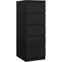 Dmora Kommode Joelle 50x40,4x111,3 cm Schwarz 5 Schubladen