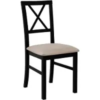 Mirjan 24 Stuhl Milano IV, Esszimmerstuhl aus Buchenholz, 43x40x93 cm (Holzfarbe: Schwarz, Stofffarbe: Paros 02)