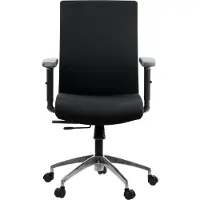 Stema Drehbarer ergonomischer Bürostuhl RIVERTON F/L/AL, verstellbare Armlehnen, Aluminiumbasis, verschiebbarer Sitz (vorne-hinten), Schwarz