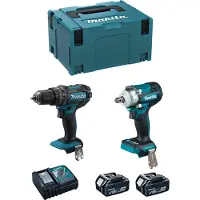 Makita Kit MK217RTJ (DHP482 + DTW300 + 2 x 5,0 Ah + DC18RC + MAKPAC 3)