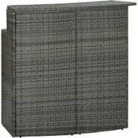 Syfax Garten-Bartisch Grau 120x55x110 cm Poly Rattan