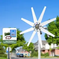 StarTech.com Windgenerator 3000 W - Horizontale Windturbine - 12 V - 8 Rotorblätter - Hybrid-Controller - Anlaufwind 1,5 m/s - Aluminiumlegierung - Geräuscharm - Weiß