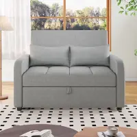 MODFU Schlafsofa Sofabett,Daybett Klappbett Tagesbett Verstellbares Rückenteil Sofa, Ideal für kleine Wohnungen und Studentenwohnheime Grau