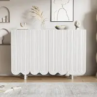Merax Kommode mit 4 Türen, Sideboard Schrank Wohnzimmerschrank Buffet, B:120cm, Weiß