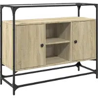 Syfax Sideboard mit Glasplatte Sonoma-Eiche 98x35x81 cm Holzwerkstoff