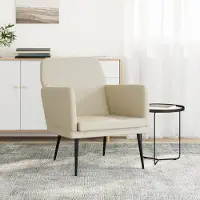 The Living Store Sessel Creme 61x78x80 cm Kunstleder