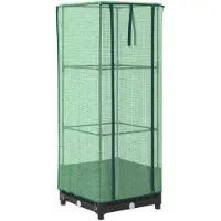 Syfax Hochbeet mit Gewächshaus-Aufsatz Rattan-Optik 40x40x123 cm