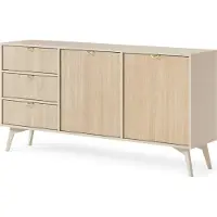 3Xeliving Kommode, Sideboard -Stilvolle Biege und Braun, B 158 cm