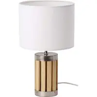 Ed Brubaker Tisch- oder Nachttischlampe - 33 cm Höhe - Fuß aus Holz / Metall