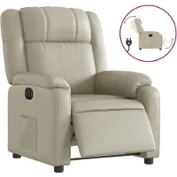Syfax Relaxsessel Elektrisch Creme Kunstleder