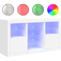 Syfax Sideboard mit LED-Leuchten Weiß 123x37x67 cm