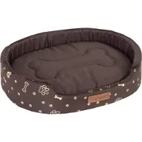 Welsti Ovales Hunde- und Katzenbett, braun L 68x55