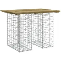 Syfax Gartentisch aus Gabionen 100x70x72 cm Kiefernholz Imprägniert