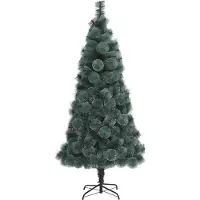 vidaXL Künstlicher vorbeleuchteter Weihnachtsbaum mit Kugelset Grün