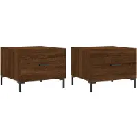 Syfax Couchtische 2 Stk. Braun Eichen-Optik 50x50x40 cm Holzwerkstoff