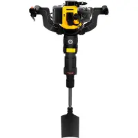 StarTech.com Benzin Erdlochbohrer Baumgräber - 52cc 2-Takt Erdlochgerät - 1250W - Mit Schaufel 21x14 cm - Luftgekühlt - Gelb