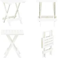 vidaXL Gartentisch Klappbar Weiß 45x43x50 cm Kunststoff - Gartentisch - Gartentische - Bistrotisch - Bistrotische