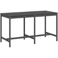 Syfax Gartentisch Grau 203,5x90x110 cm Massivholz Kiefer
