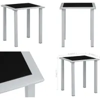 vidaXL Gartentisch Schwarz und Silbern 41x41x45 cm Stahl und Glas - Gartentisch - Gartentische - Tisch - Tische