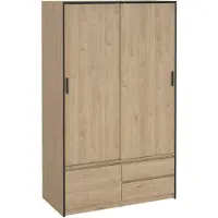 Dmora Großer Mehrzweckschrank Bedollo, Multifunktionale Möbel, Schuhschrank, Besenschrank, 121x60 h200 cm, Eiche