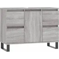 Syfax Badschrank Grau Sonoma 80x33x60 cm Holzwerkstoff