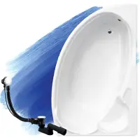 Badland Eckbadewanne Badewanne Finezja RECHTS 170x110 mit Ablaufgarnitur und Füßen GRATIS ohne Verkleidung