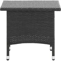 Syfax Beistelltisch Schwarz 50x50x47 cm Poly Rattan