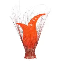 SIMANDRA Deko-Leuchte Stimmungsleuchte asiatische Lampe Stehleuchte Tischleuchte Tischlampe Bali Asia TULPE groß 100 cm : orange Farbe: Orange