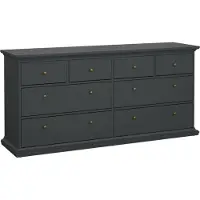 Dmora Kommode Coraline, Mehrzweckkommode, Schlafzimmerkommode, Schrank mit Schubladen, 183x49 h87 cm, Grau