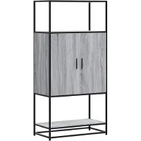 Syfax Highboard Grau Sonoma 68x35x139 cm Holzwerkstoff und Metall