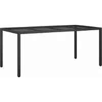Syfax Gartentisch Schwarz Poly-Rattan